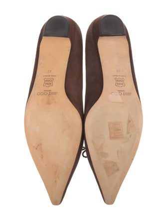 Jimmy Choo Suede Beaded Accents Ballet Flats