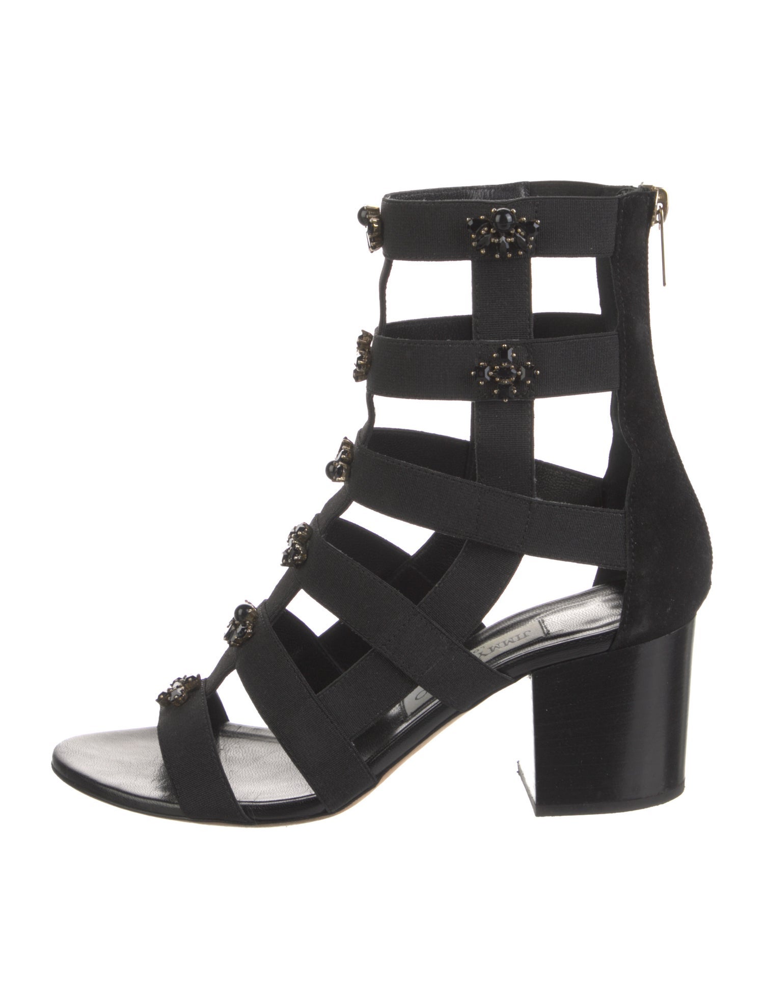 Jimmy Choo Suede Crystal Embellishments Gladiator Sandals