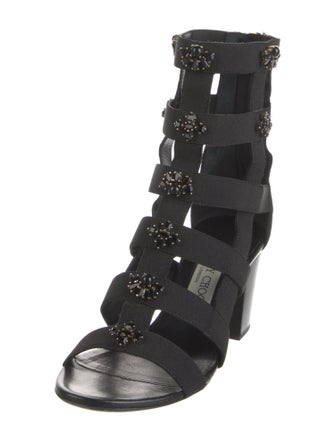 Jimmy Choo Suede Crystal Embellishments Gladiator Sandals