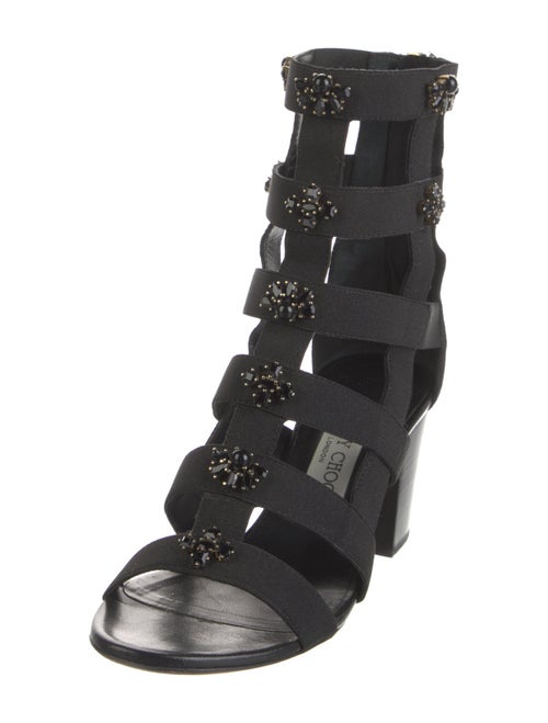 Jimmy Choo Suede Crystal Embellishments Gladiator Sandals