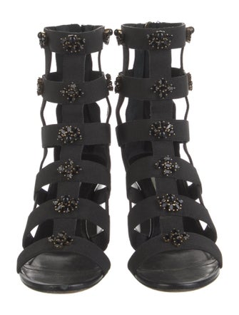 Jimmy Choo Suede Crystal Embellishments Gladiator Sandals