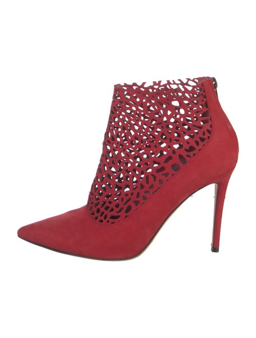 Jimmy Choo Suede Lasercut Accents Sock Boots