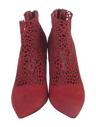 Jimmy Choo Suede Lasercut Accents Sock Boots