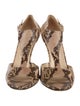 Jimmy Choo Embossed Leather Animal Print T-Strap Sandals