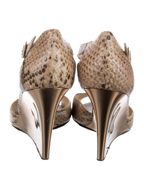 Jimmy Choo Embossed Leather Animal Print T-Strap Sandals