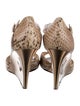 Jimmy Choo Embossed Leather Animal Print T-Strap Sandals