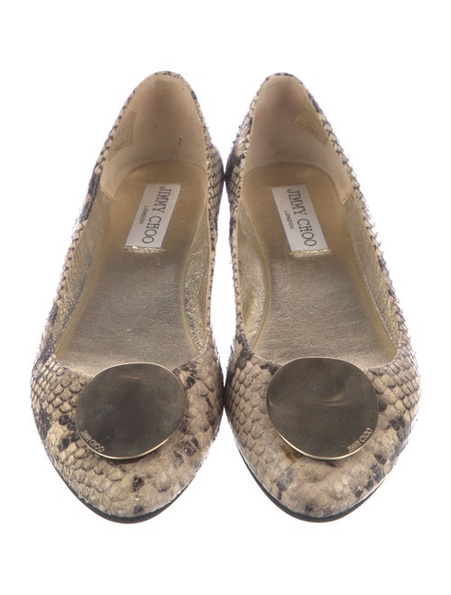 Jimmy Choo Leather Animal Print Flats
