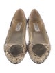 Jimmy Choo Leather Animal Print Flats