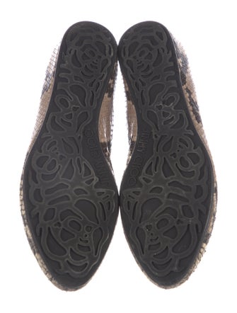 Jimmy Choo Leather Animal Print Flats