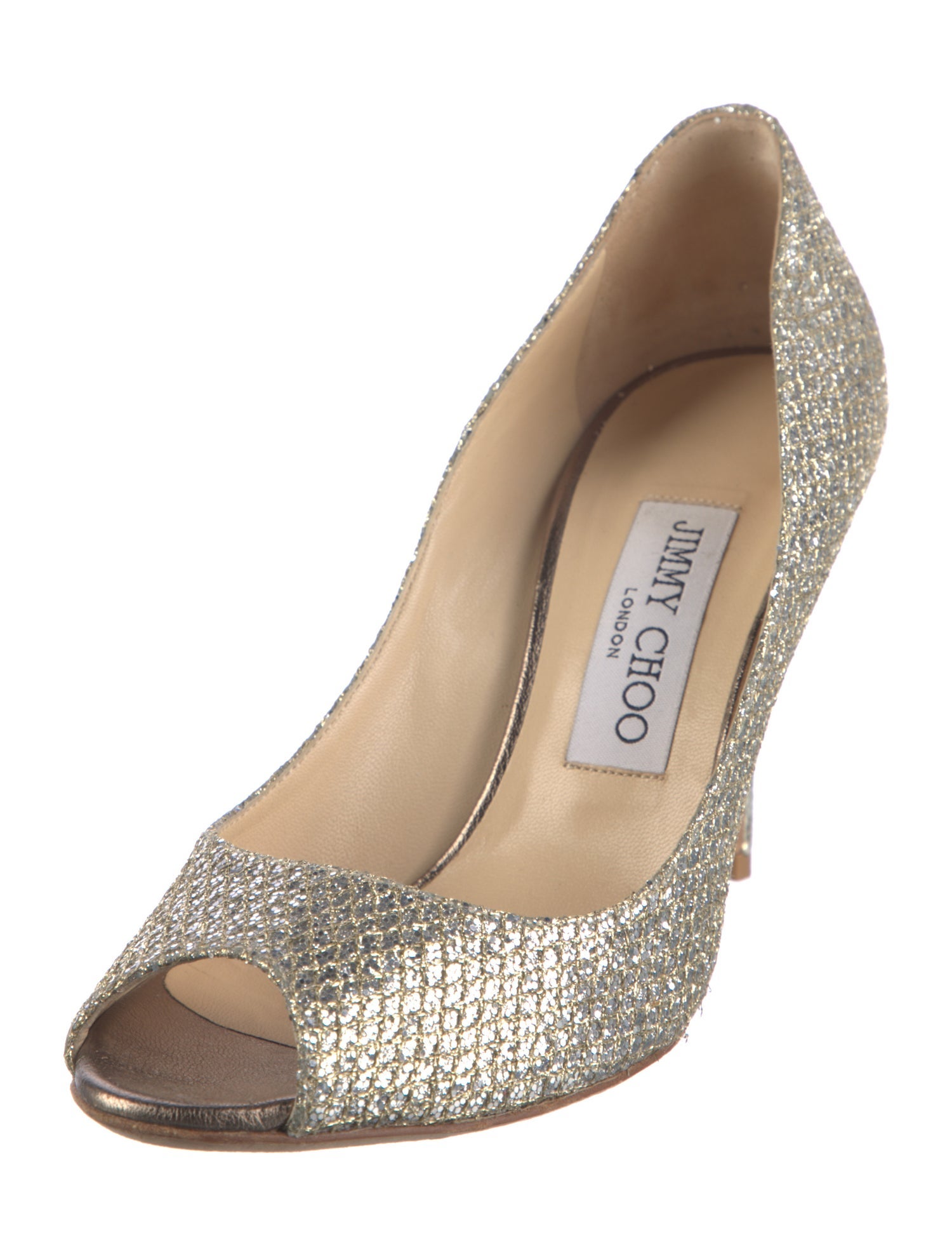 Jimmy Choo Glitter Crystal Embellishments Pumps
