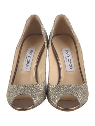 Jimmy Choo Glitter Crystal Embellishments Pumps