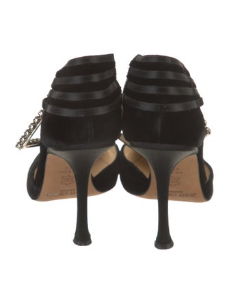 Jimmy Choo Velvet Crystal Embellishments D'Orsay Pumps