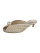 Jimmy Choo Leather Beaded Accents Slides