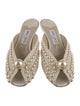 Jimmy Choo Leather Beaded Accents Slides