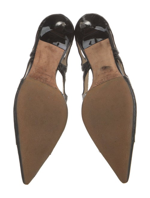 Jimmy Choo Embossed Leather Cutout Accent Pumps