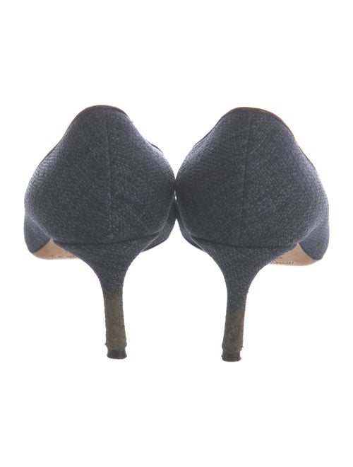 Jimmy Choo Denim Leather Trim Embellishment Pumps