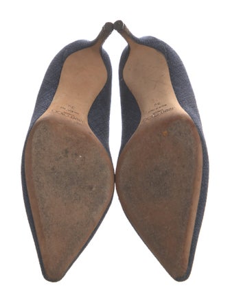 Jimmy Choo Denim Leather Trim Embellishment Pumps