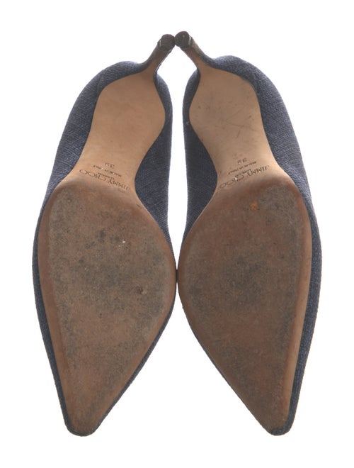 Jimmy Choo Denim Leather Trim Embellishment Pumps