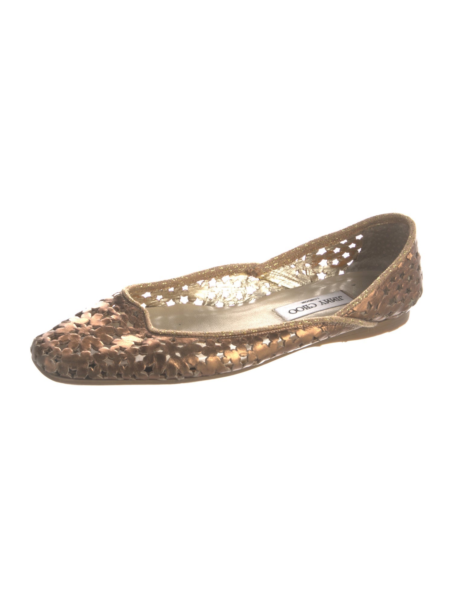 Jimmy Choo Leather Lasercut Accents D'Orsay Flats