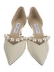 Jimmy Choo Faux Pearl Accents Patent Leather D'Orsay Pumps