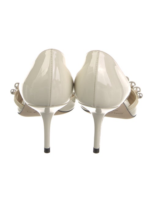 Jimmy Choo Faux Pearl Accents Patent Leather D'Orsay Pumps