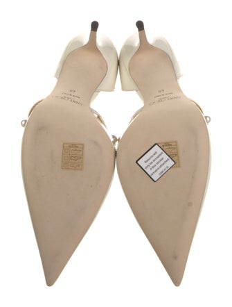 Jimmy Choo Faux Pearl Accents Patent Leather D'Orsay Pumps