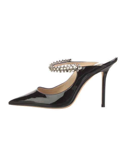Jimmy Choo Patent Leather Crystal Embellishments Mules