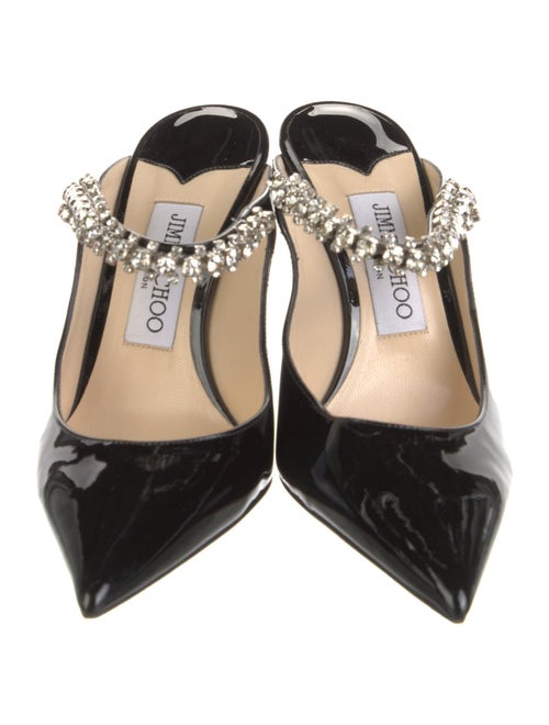 Jimmy Choo Patent Leather Crystal Embellishments Mules