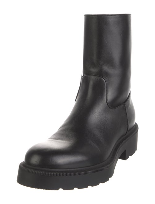 Jimmy Choo Leather Leather Trim Embellishment Moto Boots