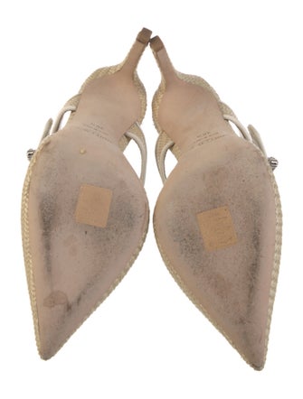 Jimmy Choo Straw Crystal Embellishments Mules