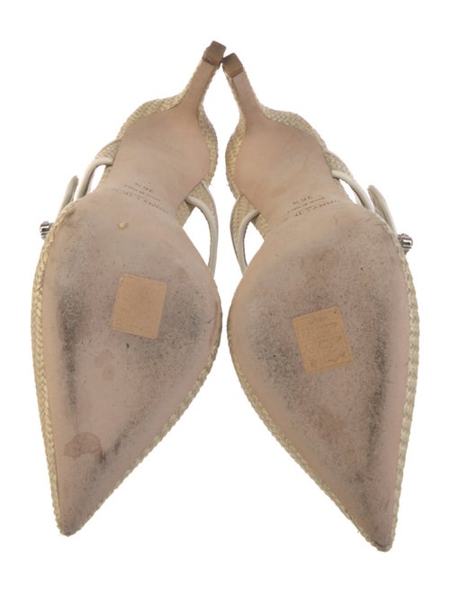 Jimmy Choo Straw Crystal Embellishments Mules