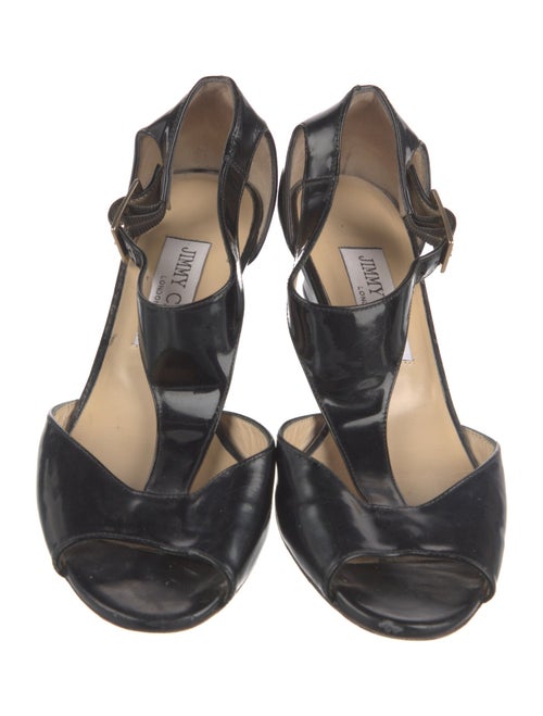 Jimmy Choo Patent Leather T-Strap Sandals