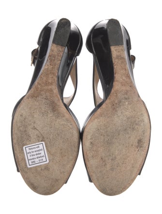 Jimmy Choo Patent Leather T-Strap Sandals