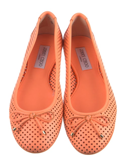 Jimmy Choo Leather Lasercut Accents Ballet Flats