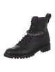Jimmy Choo Leather Crystal Embellishments Combat Boots