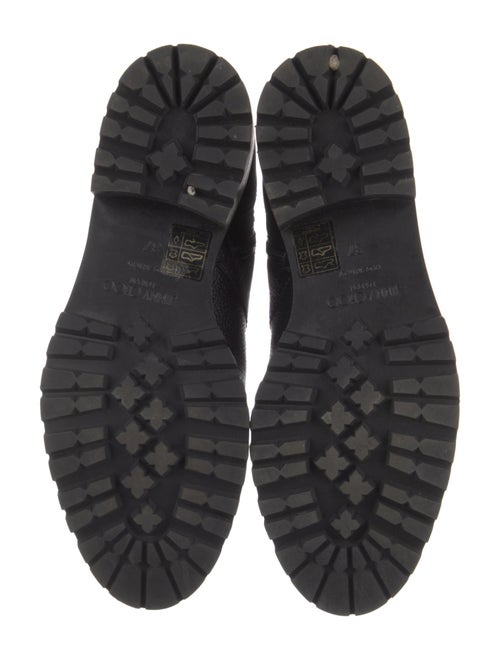 Jimmy Choo Leather Crystal Embellishments Combat Boots