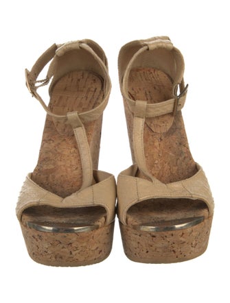 Jimmy Choo Snakeskin T-Strap Sandals