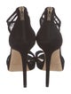 Jimmy Choo Suede Mesh Accents T-Strap Sandals