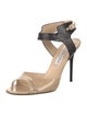 Jimmy Choo Patent Leather Animal Print Sandals