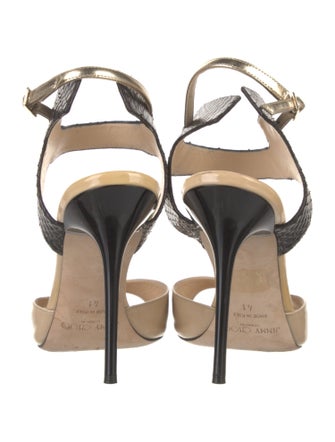 Jimmy Choo Patent Leather Animal Print Sandals