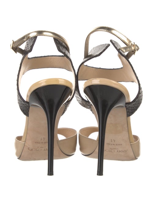 Jimmy Choo Patent Leather Animal Print Sandals