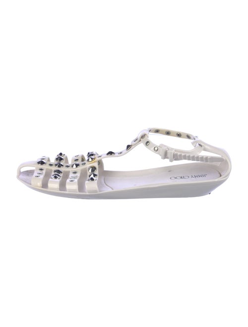 Jimmy Choo Rubber Printed T-Strap Sandals