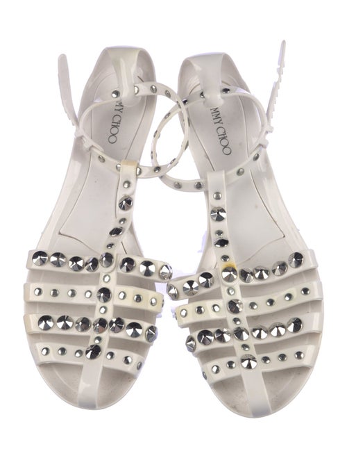 Jimmy Choo Rubber Printed T-Strap Sandals