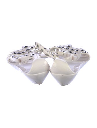 Jimmy Choo Rubber Printed T-Strap Sandals