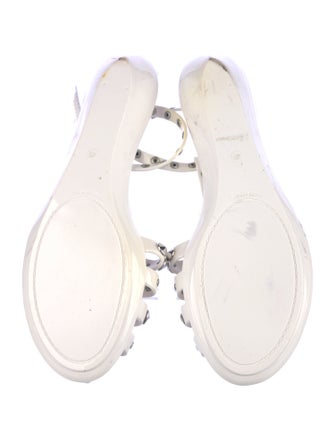 Jimmy Choo Rubber Printed T-Strap Sandals