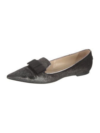 Jimmy Choo Velvet Bow Accents Loafers