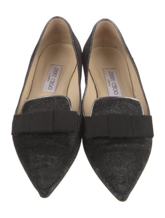 Jimmy Choo Velvet Bow Accents Loafers