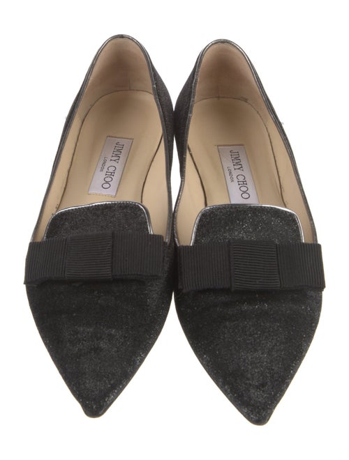Jimmy Choo Velvet Bow Accents Loafers