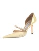 Jimmy Choo Faux Pearl Accents Patent Leather D'Orsay Pumps