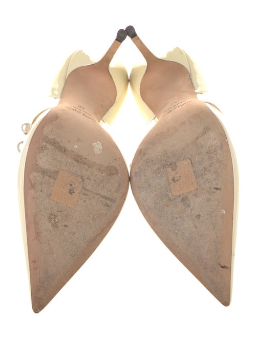 Jimmy Choo Faux Pearl Accents Patent Leather D'Orsay Pumps